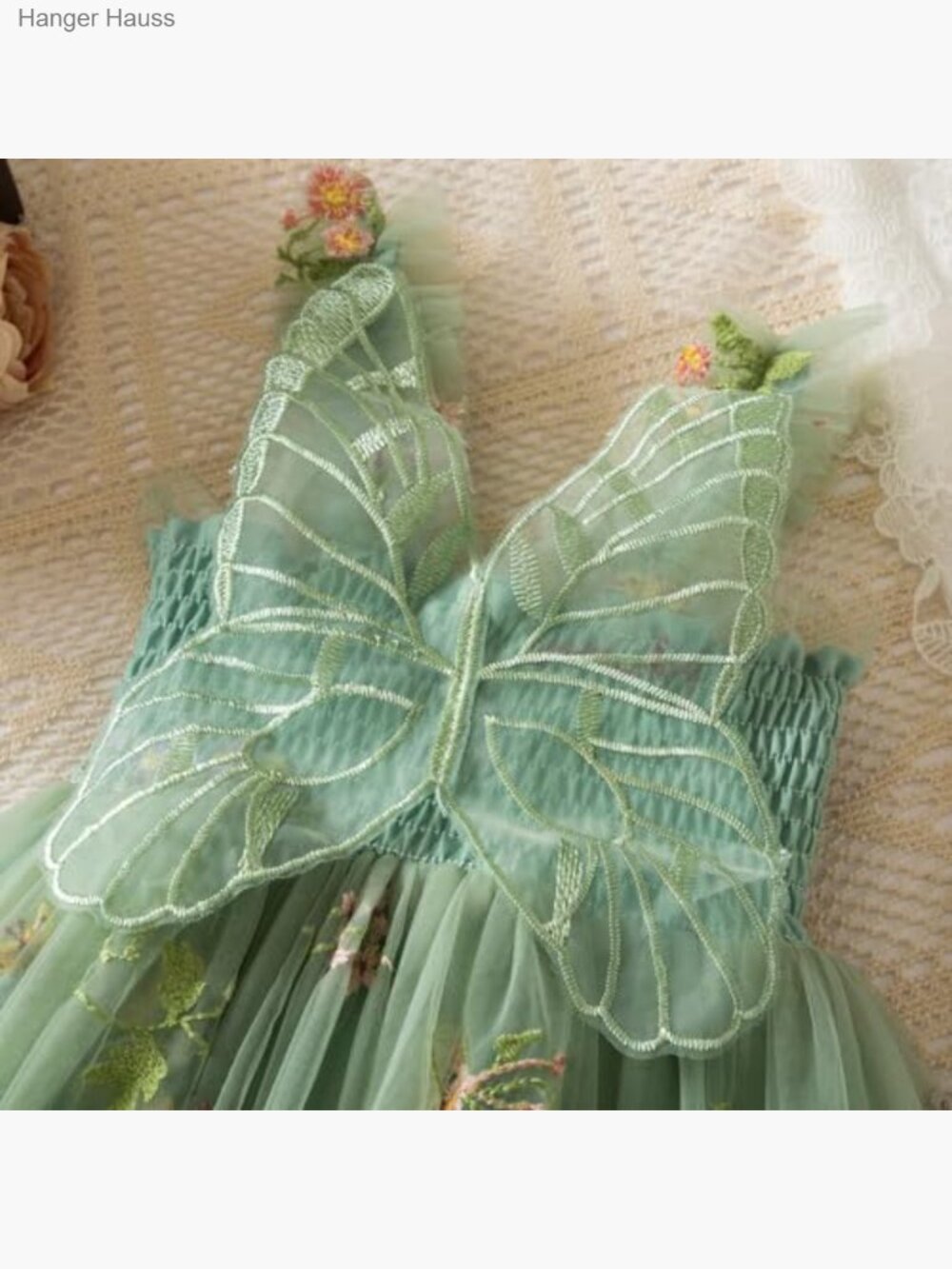 Toddler Girl Tulle Dress with Butterfly Wings Casual - Picture 5 of 7